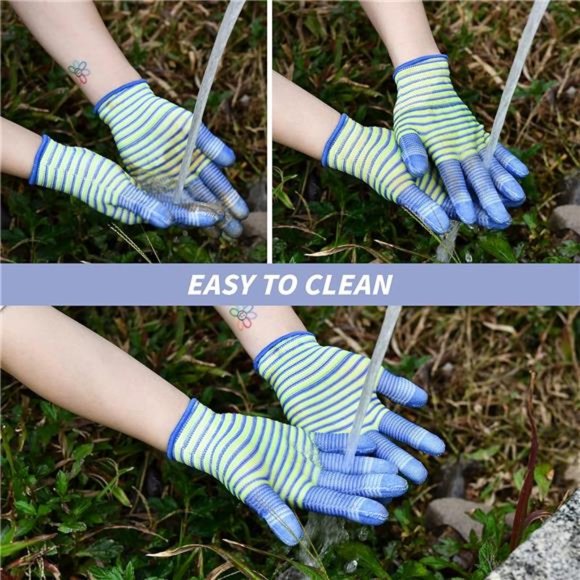 Rubber Gloves - Gardening Gloves 12 Pairs, Breathable Working Gloves - Summer - Picture 7 of 7